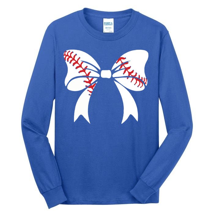 Baseball Bow Coquette Bows Great Gift Tall Long Sleeve T-Shirt