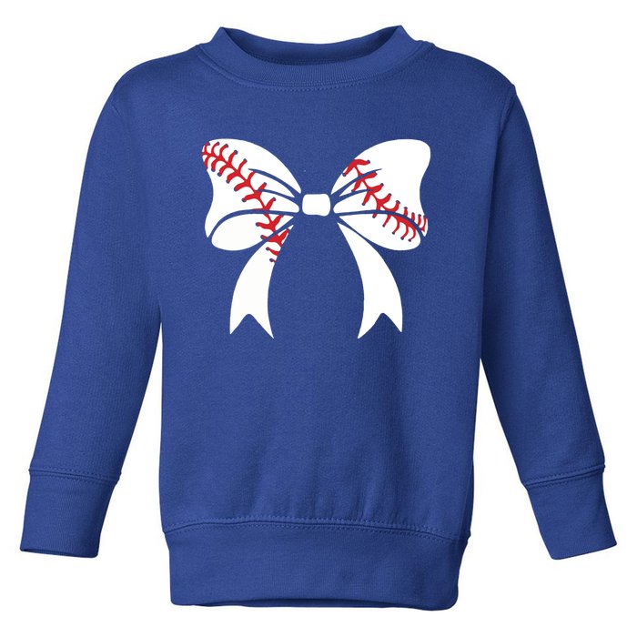 Baseball Bow Coquette Bows Great Gift Toddler Sweatshirt