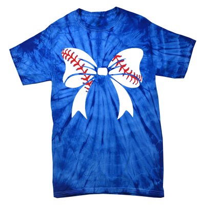 Baseball Bow Coquette Bows Great Gift Tie-Dye T-Shirt