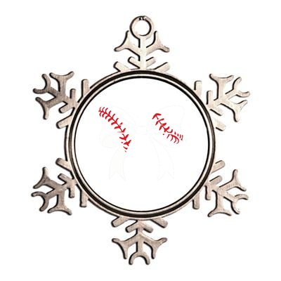 Baseball Bow Coquette Bows Great Gift Metallic Star Ornament