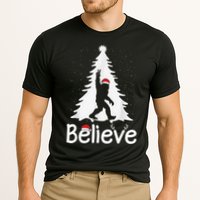 Believe Bigfoot Christmas Yetti Funny Xmas Tree Sasquatch Cooling Performance Crew T-Shirt