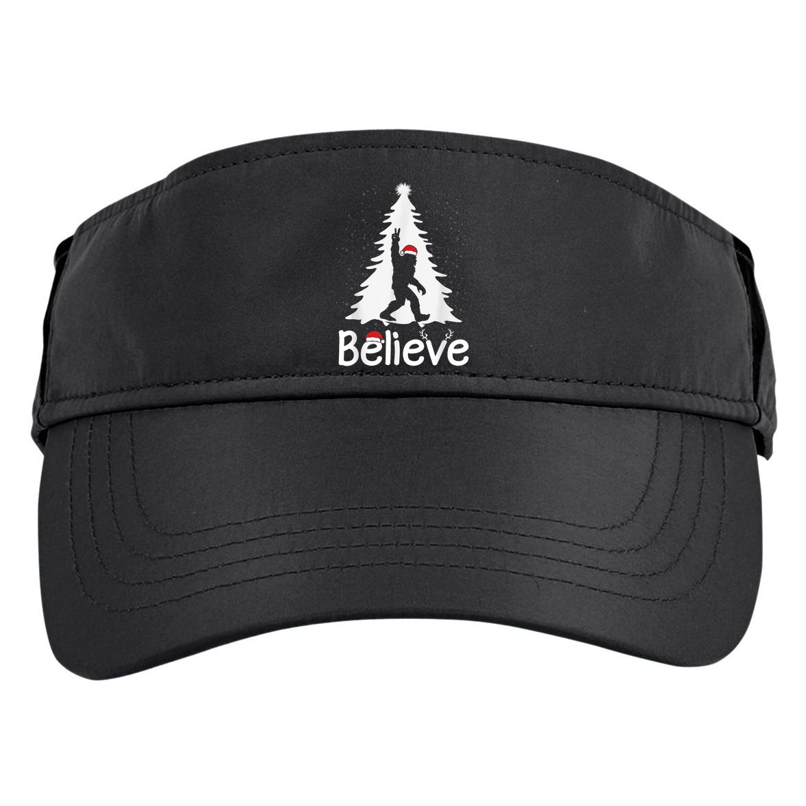 Believe Bigfoot Christmas Yetti Funny Xmas Tree Sasquatch Adult Drive Performance Visor