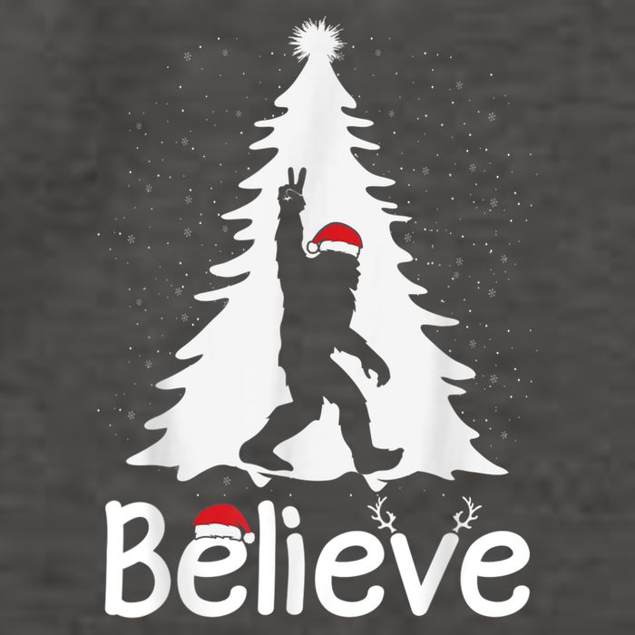 Believe Bigfoot Christmas Yetti Funny Xmas Tree Sasquatch Vector Backpack