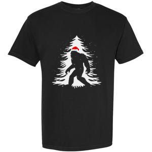 Bigfoot Believe Christmas Tree Sasquatch Santa Funny Bigfoot Garment-Dyed Heavyweight T-Shirt