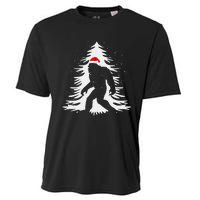 Bigfoot Believe Christmas Tree Sasquatch Santa Funny Bigfoot Cooling Performance Crew T-Shirt