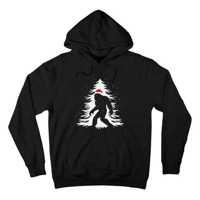 Bigfoot Believe Christmas Tree Sasquatch Santa Funny Bigfoot Hoodie