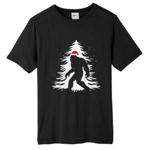 Bigfoot Believe Christmas Tree Sasquatch Santa Funny Bigfoot Tall Fusion ChromaSoft Performance T-Shirt