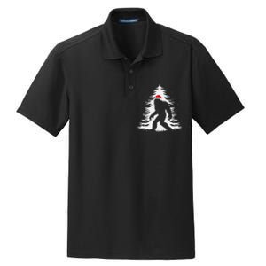 Bigfoot Believe Christmas Tree Sasquatch Santa Funny Bigfoot Dry Zone Grid Polo