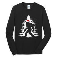 Bigfoot Believe Christmas Tree Sasquatch Santa Funny Bigfoot Tall Long Sleeve T-Shirt