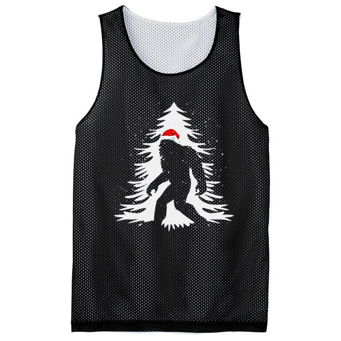 Bigfoot Believe Christmas Tree Sasquatch Santa Funny Bigfoot Mesh Reversible Basketball Jersey Tank