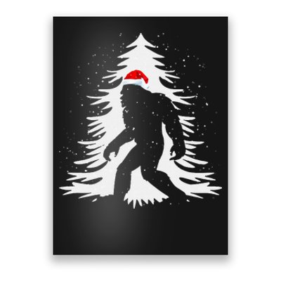 Bigfoot Believe Christmas Tree Sasquatch Santa Funny Bigfoot Poster