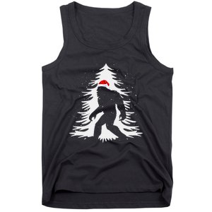 Bigfoot Believe Christmas Tree Sasquatch Santa Funny Bigfoot Tank Top