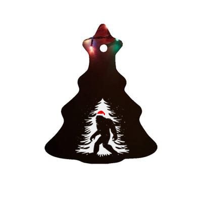 Bigfoot Believe Christmas Tree Sasquatch Santa Funny Bigfoot Ceramic Tree Ornament