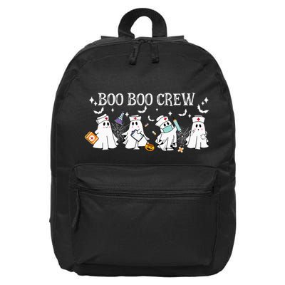 Boo Boo Crew Nurse Ghost Funny Halloween 16 in Basic Backpack
