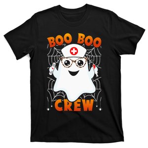 Boo Boo Crew Nurse Leopard Glasses Lazy Halloween Costume T-Shirt