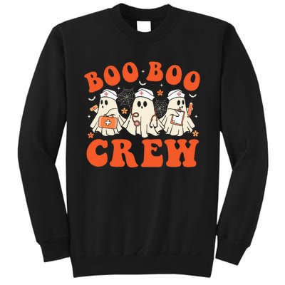 Boo Boo Crew Nurse Ghost Scrub Top Nursing Halloween Costume Sweatshirt