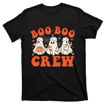 Boo Boo Crew Nurse Ghost Scrub Top Nursing Halloween Costume T-Shirt