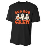 Boo Boo Crew Nurse Ghost Scrub Top Nursing Halloween Costume Performance Sprint T-Shirt