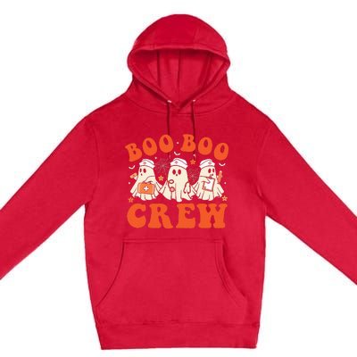 Boo Boo Crew Nurse Ghost Scrub Top Nursing Halloween Costume Premium Pullover Hoodie