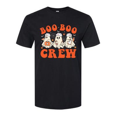 Boo Boo Crew Nurse Ghost Scrub Top Nursing Halloween Costume Softstyle® CVC T-Shirt