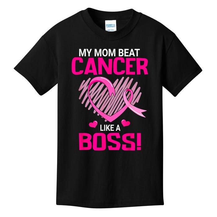 Beat Breast Cancer My Mom Like A Boss Warrior Survivor Fight Gift Kids T-Shirt