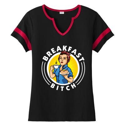 Breakfast Bitch Cool Gift Ladies Halftime Notch Neck Tee