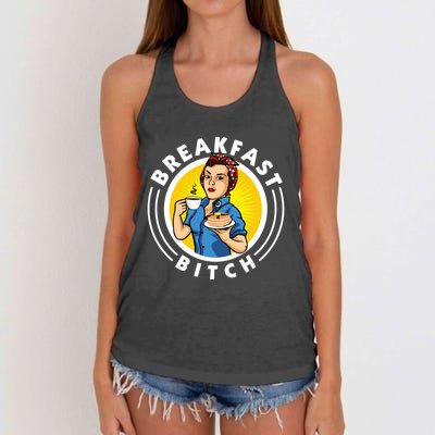 Breakfast Bitch Cool Gift Women's Knotted Racerback Tank