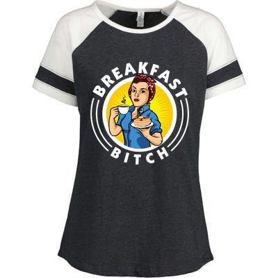 Breakfast Bitch Cool Gift Enza Ladies Jersey Colorblock Tee