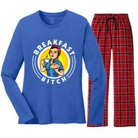 Breakfast Bitch Cool Gift Women's Long Sleeve Flannel Pajama Set 