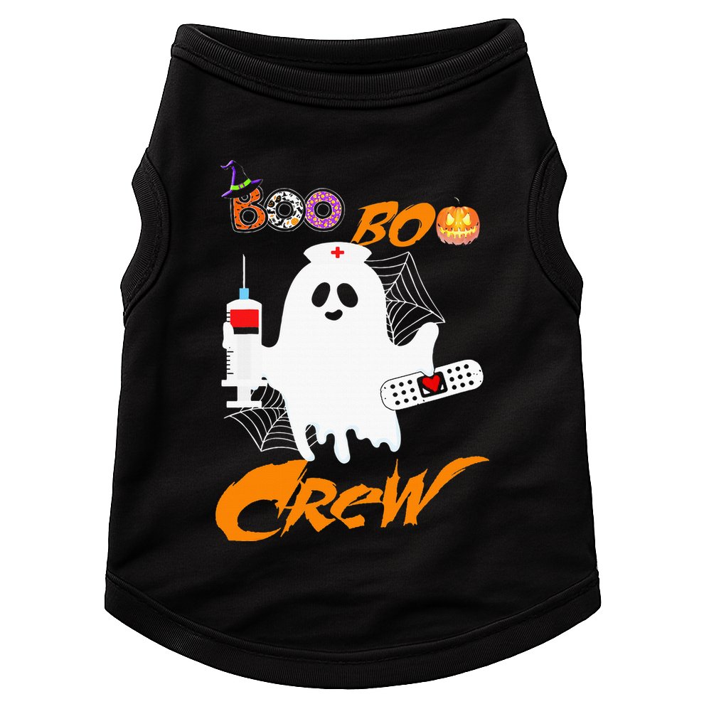 Boo Boo Crew Nurse Ghost Funny Halloween Costume Fun Gifts Doggie Tank