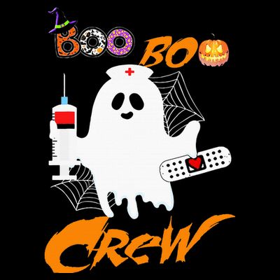 Boo Boo Crew Nurse Ghost Funny Halloween Costume Fun Gifts T-Shirt