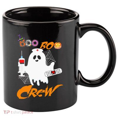 Boo Boo Crew Nurse Ghost Funny Halloween Costume Fun Gifts 11oz C Handle Ceramic Mug