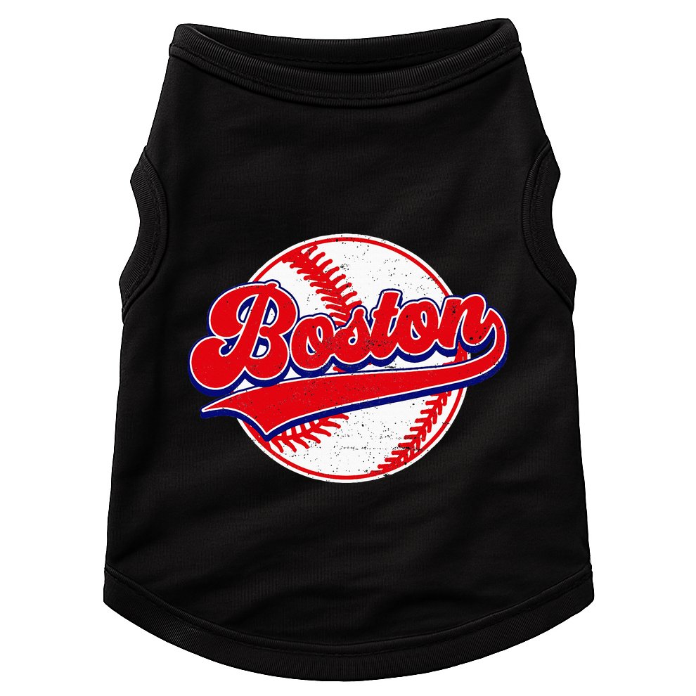 Boston Baseball Cityscape Distressed Women Doggie Tank
