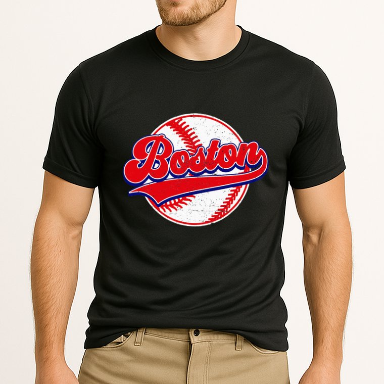 Boston Baseball Cityscape Distressed Women Cooling Performance Crew T-Shirt