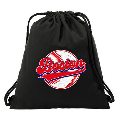 Boston Baseball Cityscape Distressed Women Drawstring Bag