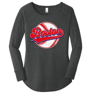 Boston Baseball Cityscape Distressed Women Women's Perfect Tri Tunic Long Sleeve Shirt