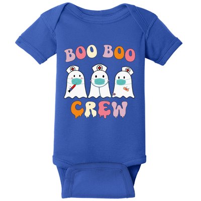 Boo Boo Crew Nurse Groovy Ghost Funny Halloween Gift Baby Bodysuit