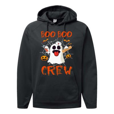 Boo Boo Crew Nurse Ghost Funny Halloween Costume Vintage Performance Fleece Hoodie