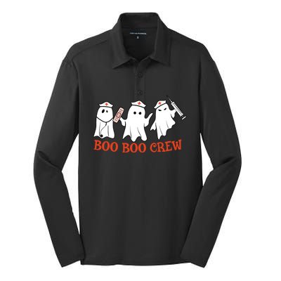 Boo Boo Crew Spooky Ghost Nurse Squad Halloween Costume Meaningful Gift Silk Touch Performance Long Sleeve Polo