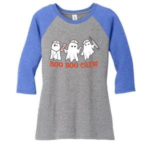 Boo Boo Crew Spooky Ghost Nurse Squad Halloween Costume Meaningful Gift Women's Tri-Blend 3/4-Sleeve Raglan Shirt