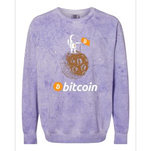 Bitcoin Btc Crypto To The Moon Featuring Astronaut Colorblast Crewneck Sweatshirt