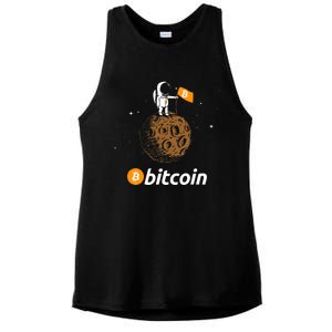 Bitcoin Btc Crypto To The Moon Featuring Astronaut Ladies PosiCharge Tri-Blend Wicking Tank