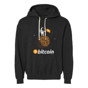 Bitcoin Btc Crypto To The Moon Featuring Astronaut Garment-Dyed Fleece Hoodie