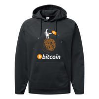 Bitcoin Btc Crypto To The Moon Featuring Astronaut Performance Fleece Hoodie