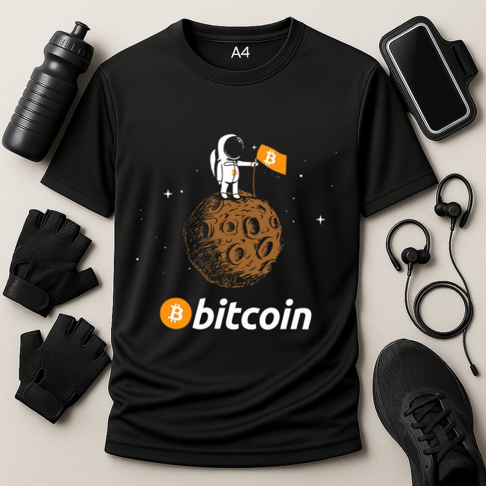 Bitcoin Btc Crypto To The Moon Featuring Astronaut Performance Shirt
