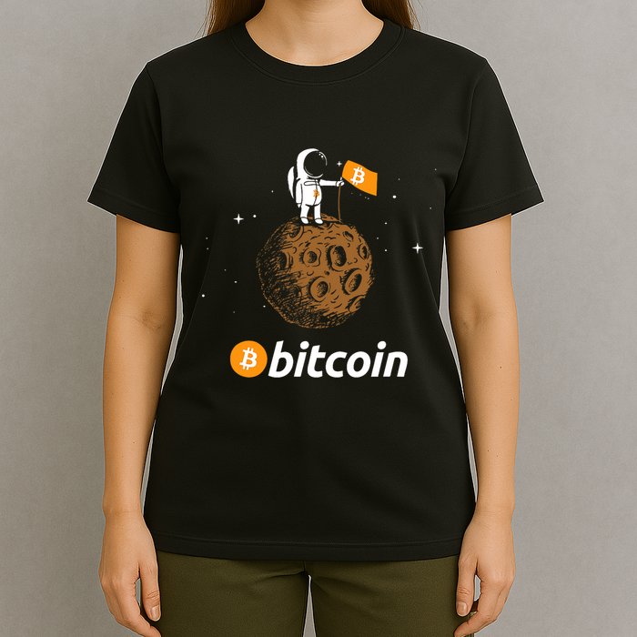 Bitcoin Btc Crypto To The Moon Featuring Astronaut T-Shirt