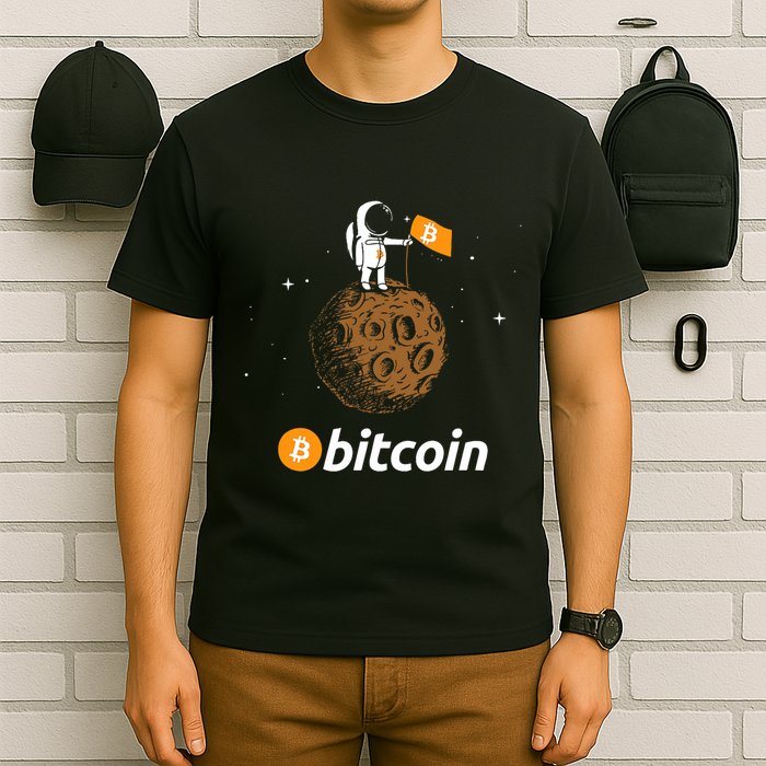 Bitcoin Btc Crypto To The Moon Featuring Astronaut T-Shirt