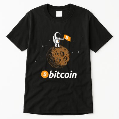 Bitcoin Btc Crypto To The Moon Featuring Astronaut Tall T-Shirt