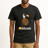 Bitcoin Btc Crypto To The Moon Featuring Astronaut Tall T-Shirt