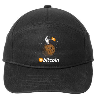 Bitcoin Btc Crypto To The Moon Featuring Astronaut 7-Panel Snapback Hat